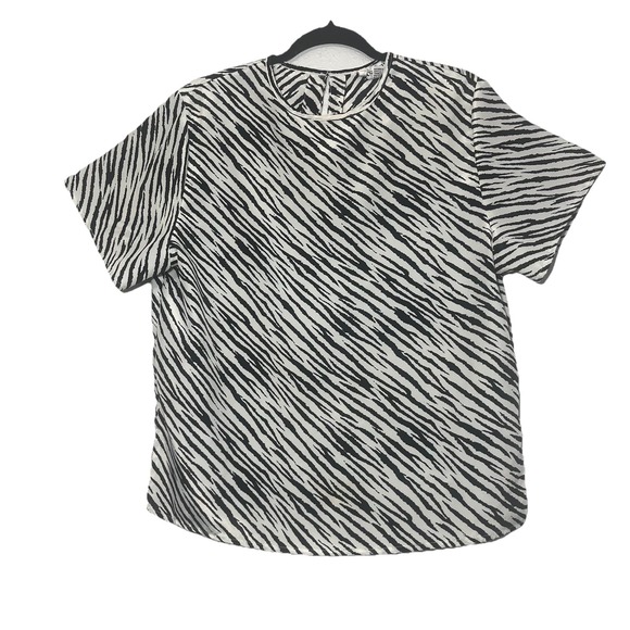 Hana Sung Woman's Blouse Zebra Pattern Size M - Picture 1 of 5